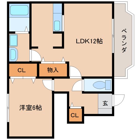 前栽駅 徒歩16分 1階の物件間取画像